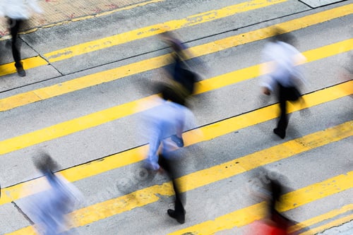 Preview: Busy Crossing Street in Hong Kong, China