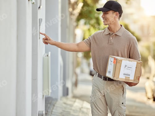 Preview: I finally found the house. Shot of a delivery man about to drop off a package.