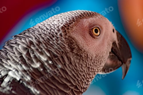 Preview: Close-up portrait of a gray parrot