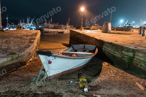 Preview: Seaside boat at night