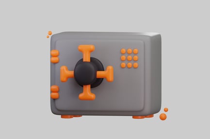 Preview: A gray box with a black knob and orange handles