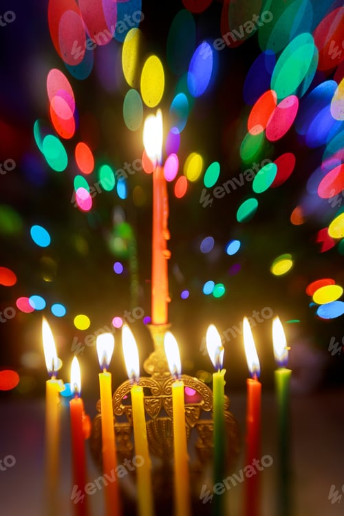 Visualização: Símbolo do feriado judaico Festival das Luzes de Hanukkah