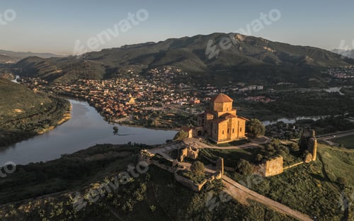 Preview: Aerial view of Jvari Monastery and Mtskheta
