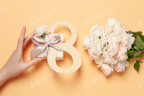 Preview: Concept of 8 march, Women day, top view