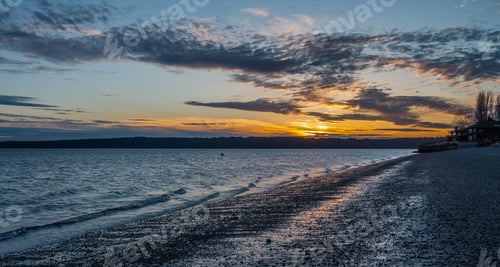 Preview: A View Of A Sunset From Three Tree Point In Burien, Washington.