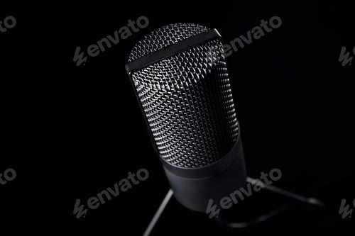 Preview: Studio microphone on dark background