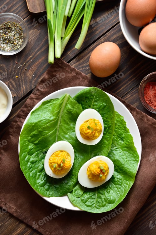 Preview: Stuffed eggs with paprika, mustard and mayonnaise