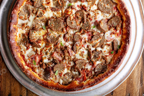Preview: Deep dish meat pizza
