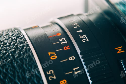 Preview: Old lens marking close up