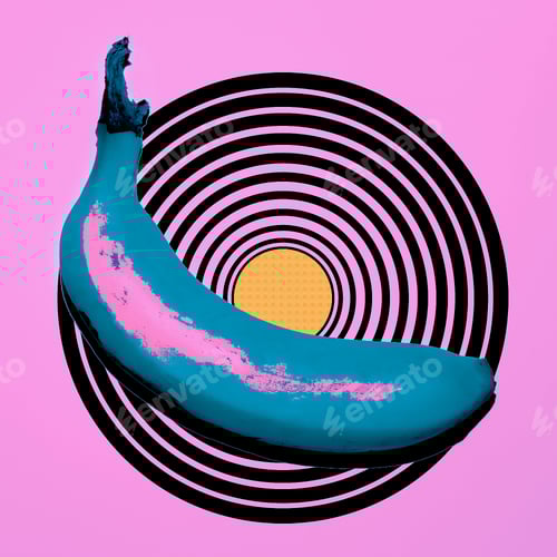 Preview: Geometry. Art. Minimal. Music vibes Banana Collage modern art