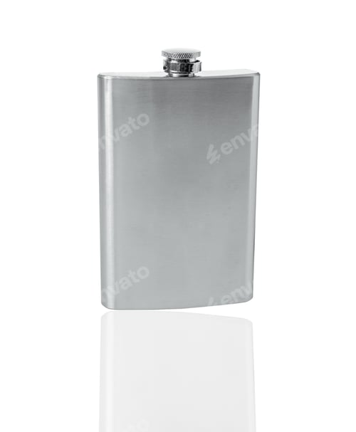 Preview: Stainless hip flask isolated