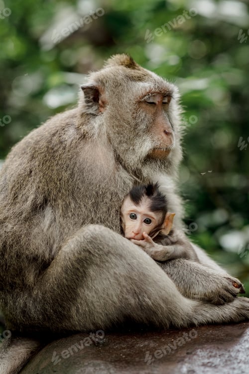 Vista previa: Monos en el bosque de monos de Ubud, Bali