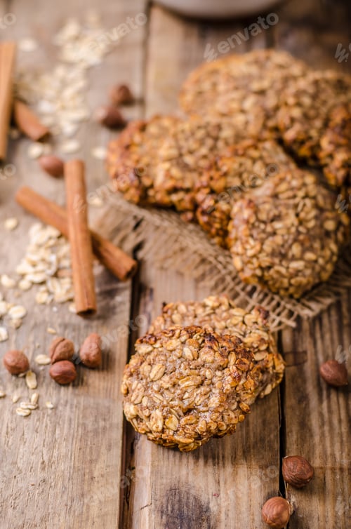 Preview: Oatmeal cookies with banana and cinnamon