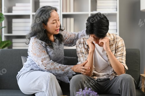 Preview: Comforting with family concept, Domestic life, city life.