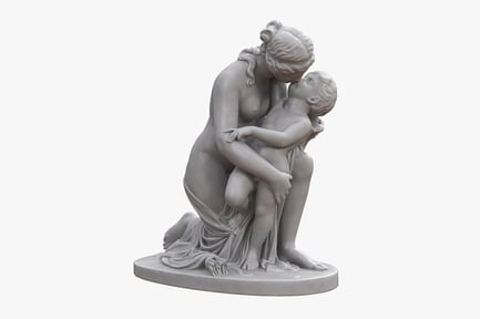 Preview: Venus and Cupid Kissing Marble Sculpture
