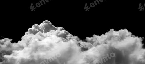 Preview: white clouds isolated on black background