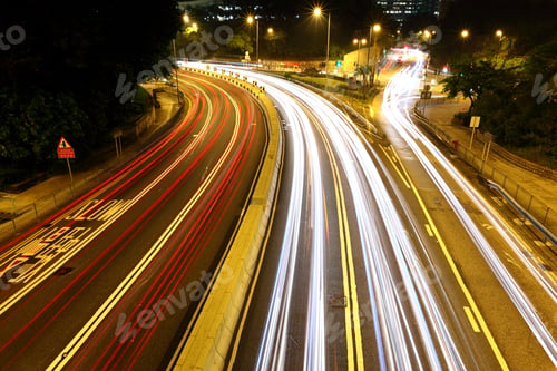 Preview: car trails in city