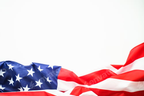 Preview: American Flag Ripples on a White Background