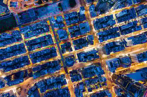 Preview: Mong Kok, Hong Kong 26 July 2020: Top down view of Hong Kong city at night