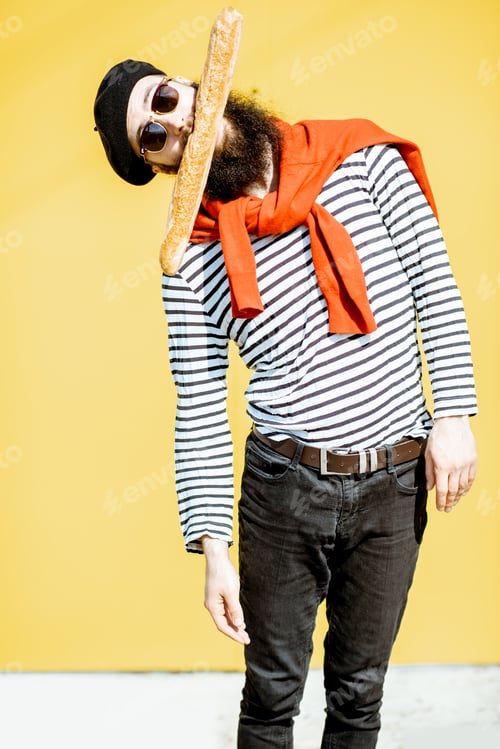 Preview: Portrait of a stylish man on the colorful background