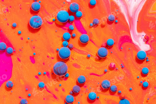 Preview: Abstract background of acrylic paint swirl and blobs in oil - a creative marbling pattern