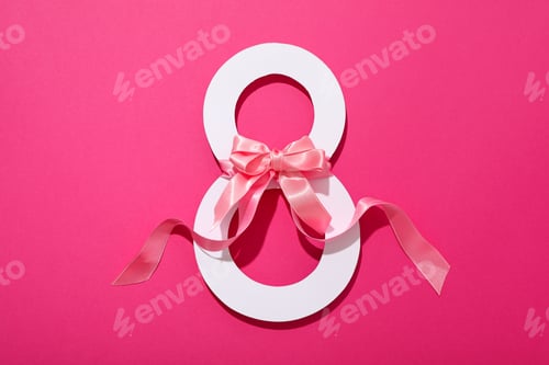 Preview: Paper figure eight with a beautiful satin bow