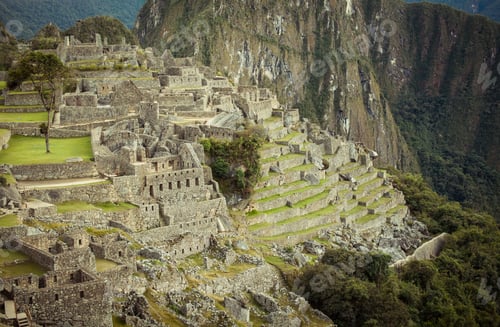 Preview: Breathtaking aerial view of the ancient Inca city of Machu Picchu, Peru