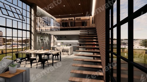 3D-Hausinterieur