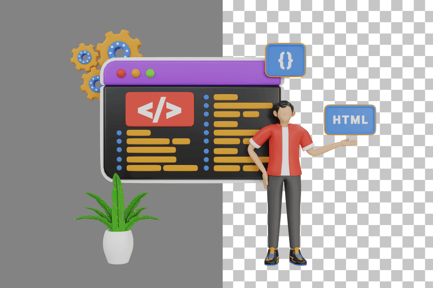 Preview: HTML Developer 3D Illustration