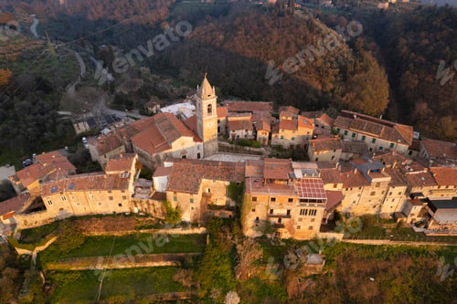 Preview: Aerial view of the small village of Monteggiori Versilia