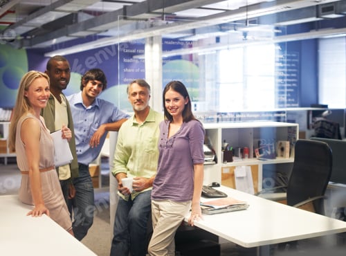 Preview: Cropped portrait of a group of businesspeople standing in their office