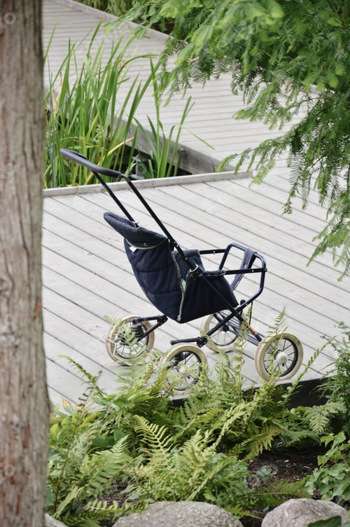 Preview: A baby buggy carriage in the park