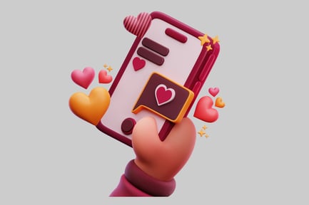 Visualização: Ícone de bate-papo amoroso de celebração