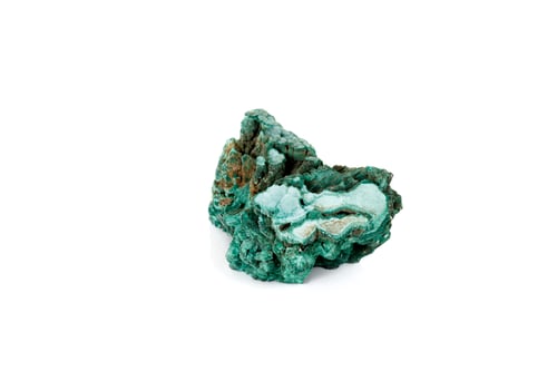 Preview: Macro mineral stone Malachite against white background