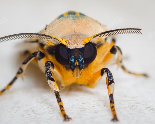 Preview: Colorful moth perched on the wall