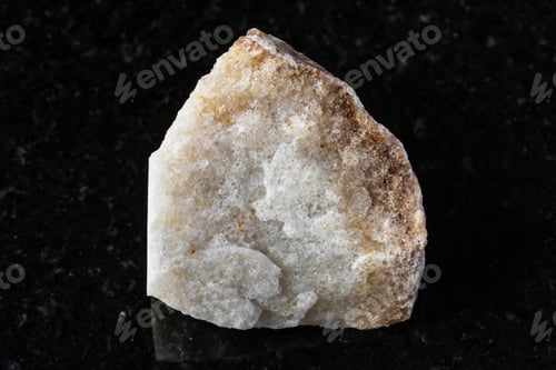 Preview: sample of raw brown quartzite mineral on black