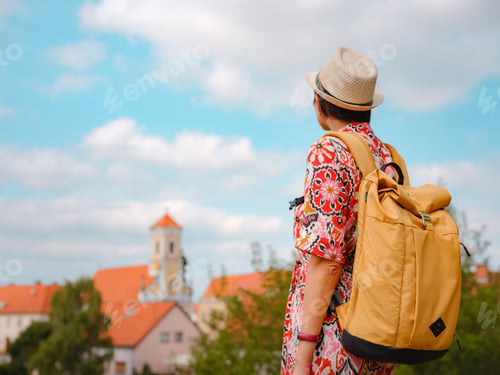 Preview: Woman Walking Through the Historic Center of Varazdin