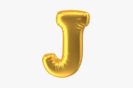 Preview: Letter J Foil Balloon - Golden Celebration