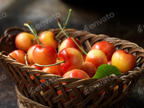 Preview: Fresh organic fruit, rainier cherries
