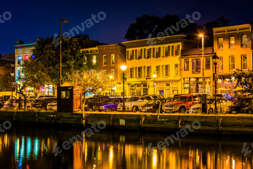 Preview: Shops And Restaurants At Night In Fells Point, Baltimore, Maryland.