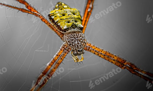 Preview: Selective closeup of a Saint Andrew's Cross spider (Argiope)
