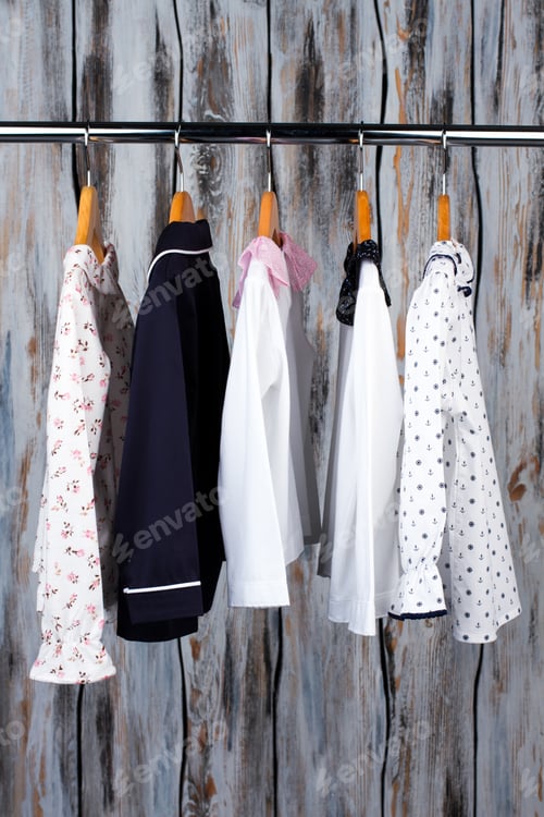 Preview: Pajamas on a metal rack