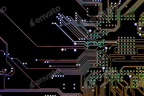 Preview: Background with a printed circuit board. The concept of modern technologies.