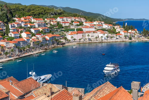 Preview: View of Korcula town on island of Korcula in Croatia