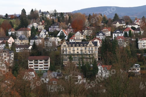 Preview: Beautiful houses surrounded by trees in a village
