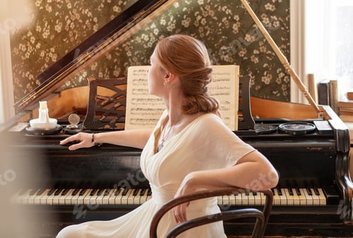 Preview: young girl playing the piano