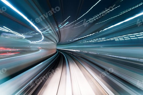 Preview: Train moving in tunnel