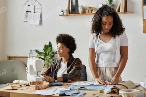 Preview: Creative LGBT Couple Upcycling Clothes Together in Cozy Workshop Space