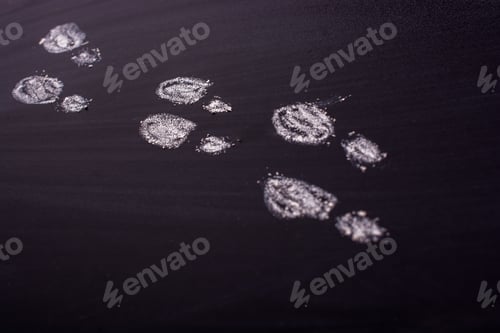 Preview: Chalkboard drawing of footprints