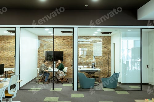 Preview: Casual Business Meeting in a Modern Office Lounge